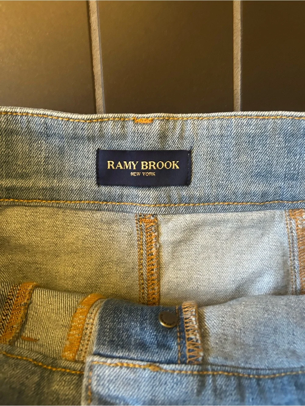 NWT. Ramy Brook Bellami Patchwork Denim Skirt